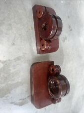 Vintage Art Deco 1930s Wooden Bookends Mahogany Wood Book Ends picture