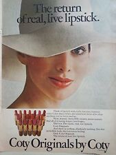 1974 Coty Makeup Originals Lipstick Pretty Woman in Hat Original Print Ads  picture