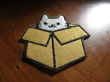Cat in a Box Embroidered Patch 2.25