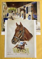 2 PRINTS SMARTY JONES KENTUCKY DERBY SARATOGA BARN HORSE PHOTO ANTHONY ALONSO picture