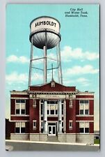 Humboldt TN-Tennessee, City Hall And Water Tank, Antique, Vintage Postcard picture