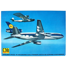 Lufthansa Airline Transatlantic Flight Postcard 4x6 German Airplane Jet DE C2165 picture