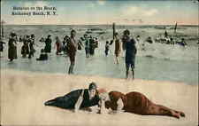 Rockaway Beach New York NY Pretty Woman Bathing Beauties c1910s Postcard picture