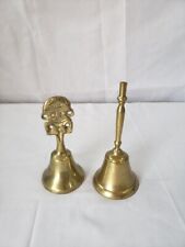 2 VINTAGE BRASS BELLS ~ UNIQUE BELLS ~ 5 in. & 6 in. BOTH IN GREAT SHAPE picture