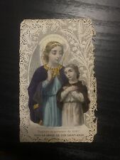 Antique Catholic Prayer Card Religious Collectible 1890's Angel Of God Lace picture