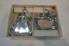 Vintage  Pier One Aluminum Pear & Apple Shaped Trinket or Snack Dish New in Box picture