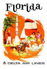 Florida – 1970’s Vintage Airline Travel Poster picture