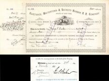 Carthage, Watertown and Sackets Harbor R.R. Co. Issued to and Signed by George F picture