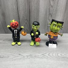 Bobblehead Halloween Figures figurines Jack O Lantern  Frankenstein ceramic New picture
