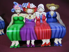 Tin Decorative Piece, FOUR LOVELY LADIES Sitting Bench, 7 Inches, LH1 picture