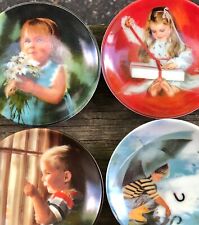 4 Mini Vintage 1986 Hand-Painted Plates Pemberton & Oakes picture