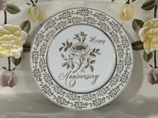 Chatillon Fine Porcelain Happy Anniversary Flower Plate Approximately 10