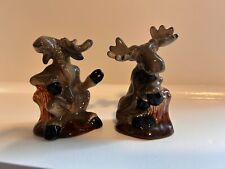 MOOSE Ceramic Salt and Pepper Shakers - Believed to be Big Sky Carvers Montana picture