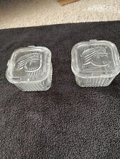 2  Vintage Federal Clear Food Storage Dishes. picture