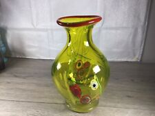 Large Bright Yellow Italian Art Glass (11.5” Tall X4.75” At Base) picture