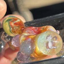 Heady Glass Mini Tabacco Pipe UV Glow Angry Monkey Millie Floating Display Case picture