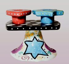 With Love Joanne Delomba for Lotus Fun Candlestick Holder Stars Hearts Checkered picture