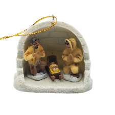 Vintage Igloo Nativity Scene Christmas Ornament Golder Image Alaska Hanging picture