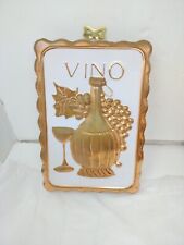 Vintage Copper Shoppe Wine Vino Grapes Wall Hanging Decor Metal Paint  picture