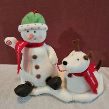 2004 Hallmark Jingle Pals Snowman & Dog Animated Musical Plush Works Great picture
