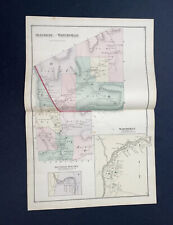 1878 Antique Belvedere Vermont Color Map VT F.W. Beers - Waterville VT Map picture