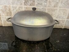 Vintage Therm-O-Craft Oval 15” X 9”Aluminum Dutch Oven With Lid Roaster Hammered picture