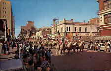 Fort Worth Texas TX Rodeo Parade Cowboys c1950s-60s Postcard picture