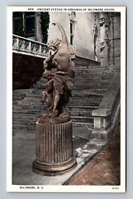 Biltmore NC-North Carolina, Ancient Statue In House, Antique, Vintage Postcard picture