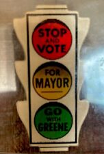 STOP AND VOTE FOR MAYOR GREENE 1960S VARI-VUE RARE POLITICAL CAMPAIGN LENTICULAR picture