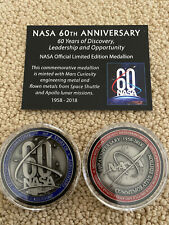 NASA, 60th Anniversary, NASA FLOWN METAL Limited Edition Medallion Medal picture
