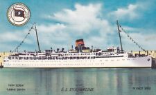 S.S. Evangeline Cruise Ship Eastern Shipping Lines Linen Postcard 1940's picture