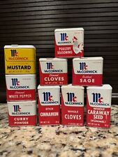 Vintage LOT 9  1970s McCormick Spice Tins including Poultry Seasoning & Mustard picture