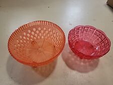 Retro Regaline Bowl Plastic Orange And Pink Footed 60's Vintage Fruit Bowl  picture