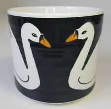 Anthropologie Keep Co Swan Coffee Mug Company Cup Hand Painted Black NEW   picture