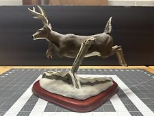 Danbury Mint Flying High Buck By Bob Travers Snow Jumping Mid Air Branch Deer picture