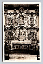 RPPC Mission San Juan Capistrano CA Interior Altar Real Photo Postcard picture