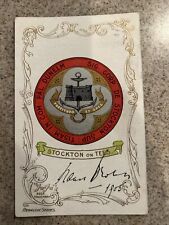 Vintage Coat of Arms Postcard Stockton on Tees 1905 signed 