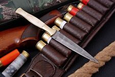 8.5”HANDMADE DAMASCUS Double Edge Military Combat Fixed Blade Boot Knife Dagger picture
