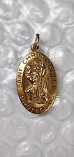  Vintage Gold Over Krementz St Christopher Religious Medal Pendant picture