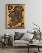 1700 Map of Ireland | Kingdom of Ireland | Ireland Map Reproduction | Ireland Wa picture