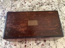 Antique wooden box with lid marked 1928 picture