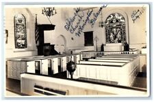 1938 Old Swedish Church Interior View Wilmington Delaware DE RPPC Photo Postcard picture