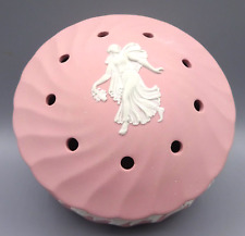 Wedgwood Pink Jasperware Pomander / Potpourri Fluted Jar with Lid- Dancing Hours picture