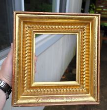 c1820 AMAZING RARE Deep Scoop Incised Rope Twist Gilded 6 1/4 x 7 Miniature Frme picture
