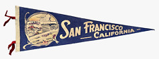 Vintage SAN FRANCISCO California Cliff House Seal Rocks Pennant - Blue 26