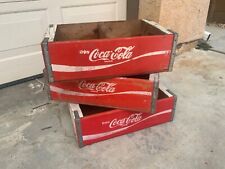 vintage coca cola wooden crate red picture