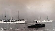 VINTAGE PHOTO; THE H.M.S. MERLIN AND H.M.S. TAMAR; HONG KONG, CHINA; CIRCA 1912 picture