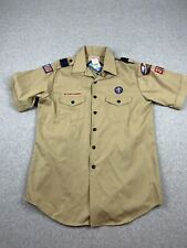 Vintage Boy Scouts Uniform Mens Large Beige Tan Shirt 1990s NOS USA Made picture