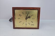 Vintage 1960's Mid Century Modern Sunbeam Model B004 Electric Alarm Clock Wood picture