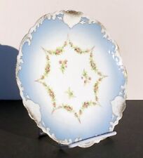 Elbogen Carlsbad Plate Blue Floral  Fancy PorcelainAustria 8.25